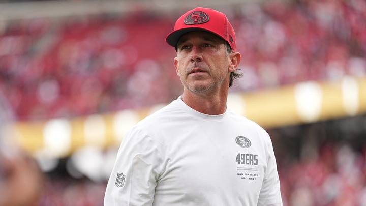 Sep 20, 2026; Santa Clara, California, USA; San Francisco 49ers head coach Kyle Shanahan reacts during the second half against the Miami Dolphins at Levi's Stadium. Mandatory Credit: Cary Edmondson-Imagn Images Sep 20, 2026; Santa Clara, California, USA; San Francisco 49ers head coach Kyle Shanahan reacts during the second half against the Miami Dolphins at Levi's Stadium. Mandatory Credit: Cary Edmondson-Imagn Images