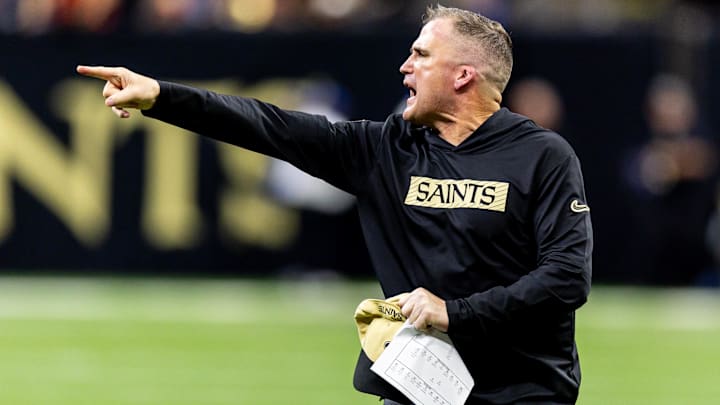 New Orleans Saints interim head coach Darren Rizzi reacts to a play against the Cleveland Browns New Orleans Saints interim head coach Darren Rizzi reacts to a play against the Cleveland Browns