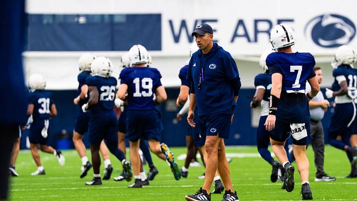 Penn State Nittany Lions football coach Matt Campbell during a practice session inside Holuba Hall. Penn State Nittany Lions football coach Matt Campbell during a practice session inside Holuba Hall.