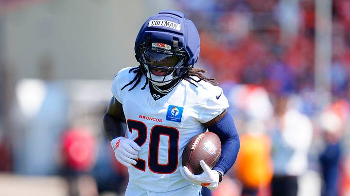 Denver Broncos running back Jonah Coleman. Denver Broncos running back Jonah Coleman.