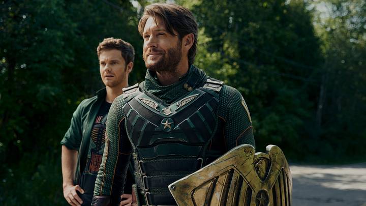 Jack Quaid (Hughie Campbell), Jensen Ackles (Soldier Boy) in The Boys. Jack Quaid (Hughie Campbell), Jensen Ackles (Soldier Boy) in The Boys.