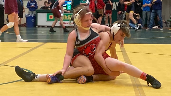 Sierra Chiesa of Northwestern is the first girl to win 100 matches in Pennsylvania boys wrestling.