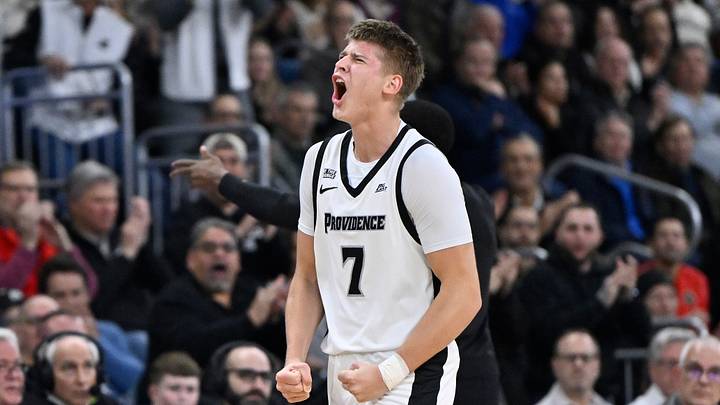 Jan 7, 2026; Providence, Rhode Island, USA; Providence Friars guard Stefan Vaaks (7) reacts to game action during the first half against the UConn Huskies at Amica Mutual Pavilion. Mandatory Credit: Eric Canha-Imagn Images Jan 7, 2026; Providence, Rhode Island, USA; Providence Friars guard Stefan Vaaks (7) reacts to game action during the first half against the UConn Huskies at Amica Mutual Pavilion. Mandatory Credit: Eric Canha-Imagn Images