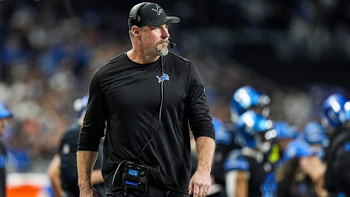 Detroit Lions head coach Dan Campbell watches a play against Minnesota Vikings during the second half at Ford Field in Detroit on Sunday, Jan. 5, 2025.