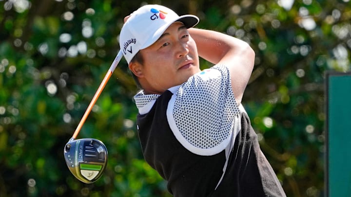 Jul 15, 2022; St. Andrews, SCT; KH Lee tees off on the third hole during the second round of the