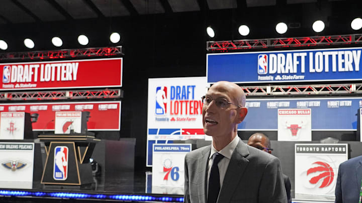 May 12, 2025; Chicago, Illinois, US; NBA Commissioner Adam Silver walk through the audience during the 2025 NBA Draft Lottery at McCormick Place. Mandatory Credit: David Banks-Imagn Images May 12, 2025; Chicago, Illinois, US; NBA Commissioner Adam Silver walk through the audience during the 2025 NBA Draft Lottery at McCormick Place. Mandatory Credit: David Banks-Imagn Images