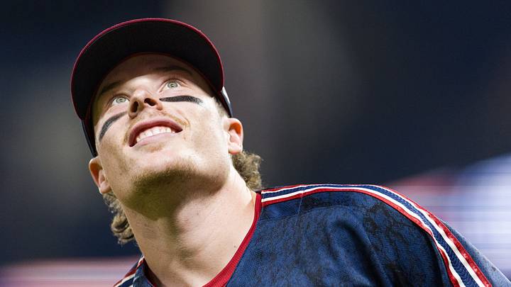 Jul 3, 2026: Cleveland Guardians second baseman Travis Bazzana (37) looks on during the ninth inning against the Chicago White Sox at Progressive Field. Mandatory Credit: Scott Galvin-Imagn Images