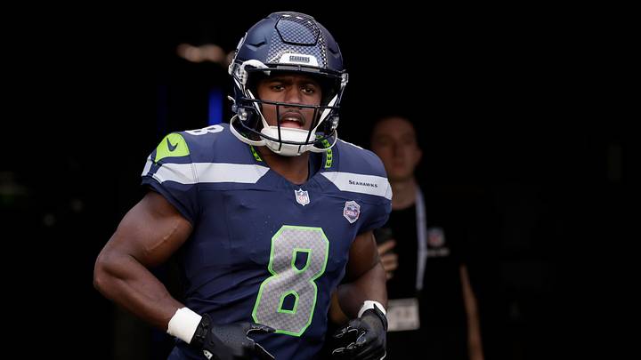 Seattle Seahawks running back Jadarian Price (8) takes the field for warm ups before a game against the New England Patriots at Lumen Field. Mandatory Credit: Joe Nicholson-Imagn Images Seattle Seahawks running back Jadarian Price (8) takes the field for warm ups before a game against the New England Patriots at Lumen Field. Mandatory Credit: Joe Nicholson-Imagn Images
