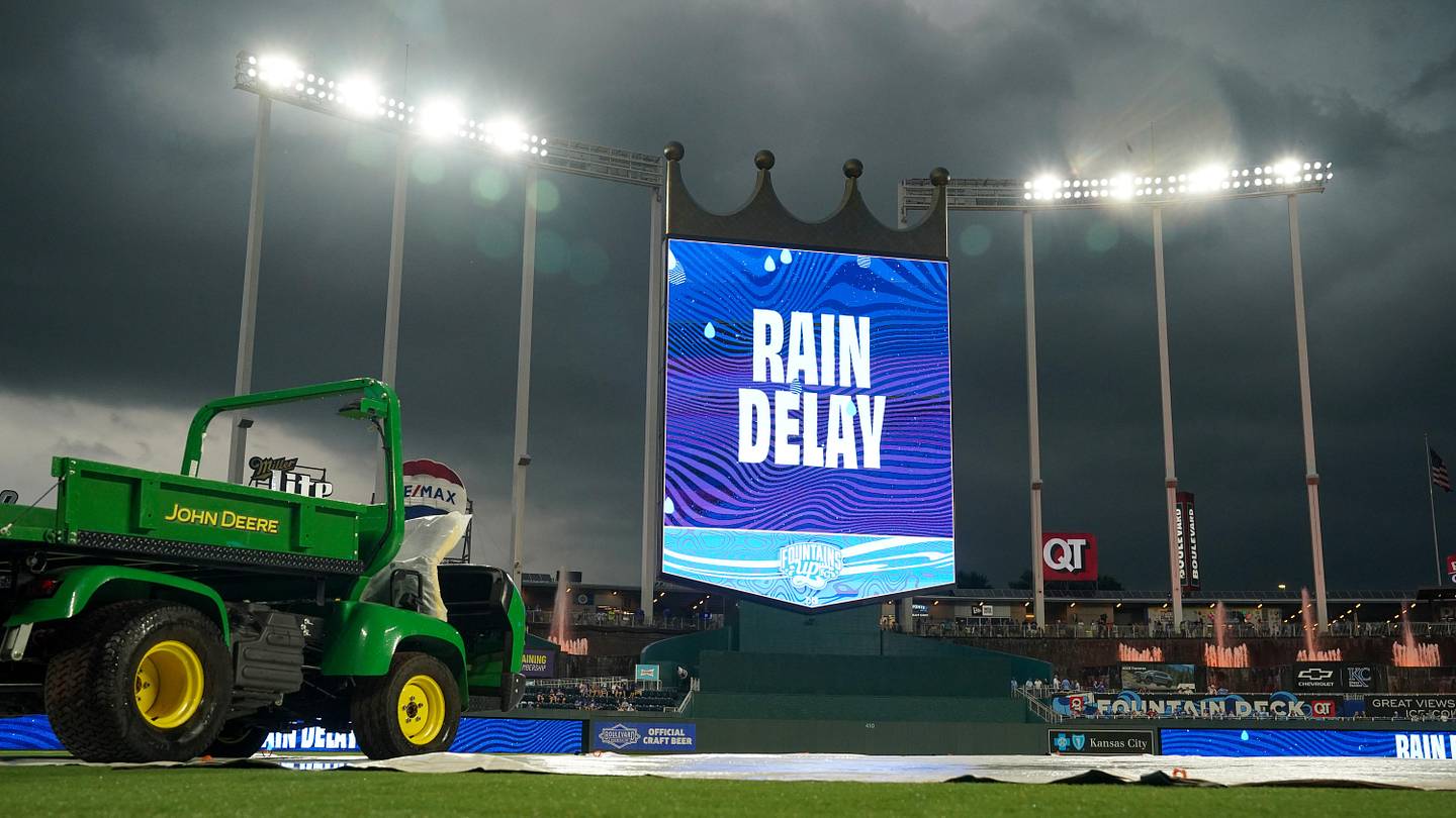 Rain delay updates from Kansas City