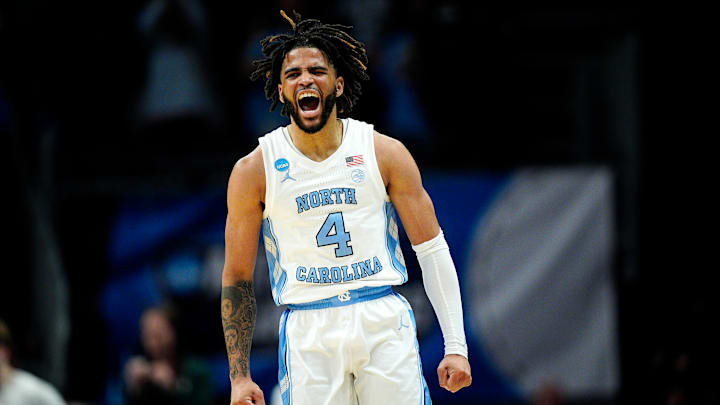 North Carolina's RJ Davis versus Michigan State in the Round of 32