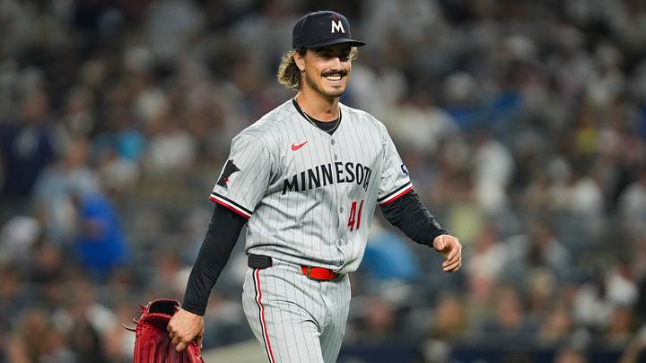 Minnesota Twins pitcher Joe Ryan (41) smiles during a game against the New York Yankees at Yankee Stadium, Aug 13, 2025, Bronx, New York, USA. Yannick Peterhans/NorthJersey.com