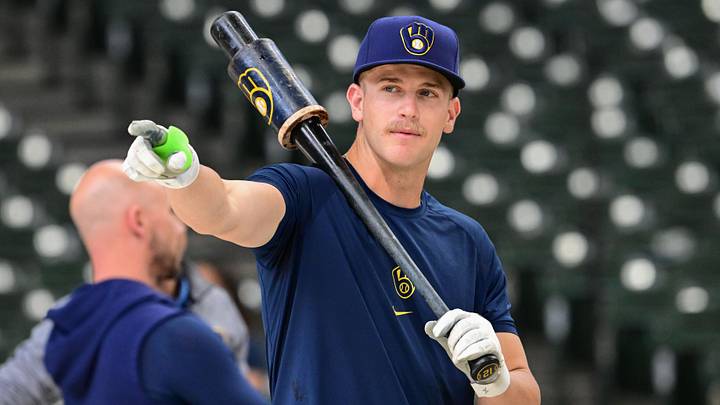 Jun 16, 2026; Milwaukee, Wisconsin, USA; Milwaukee Brewers shortstop Cooper Pratt (12) takes batting practice before game against the Cleveland Guardians at American Family Field. Mandatory Credit: Benny Sieu-Imagn Images Jun 16, 2026; Milwaukee, Wisconsin, USA; Milwaukee Brewers shortstop Cooper Pratt (12) takes batting practice before game against the Cleveland Guardians at American Family Field. Mandatory Credit: Benny Sieu-Imagn Images