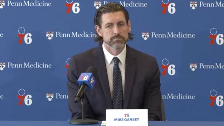 Mike Gansey at his introductory press conference with the Sixers Mike Gansey at his introductory press conference with the Sixers