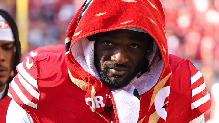Oct 6, 2024; Santa Clara, California, USA; San Francisco 49ers wide receiver Brandon Aiyuk (11) after the game against the Arizona Cardinals at Levi's Stadium. Mandatory Credit: Kelley L Cox-Imagn Images