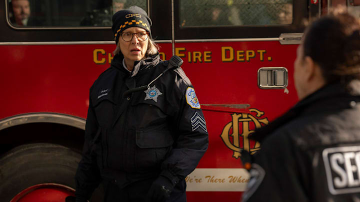 CHICAGO FIRE -- "In The Trenches: Part I" Episode 13011 -- Pictured: Amy Morton as Desk Sgt. Trudy Platt -- (Photo by: Peter Gordon/NBC)