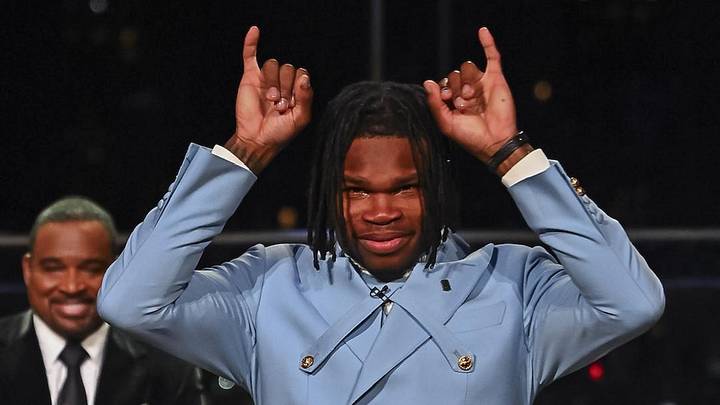 Dec 14, 2024; New York, NY, USA; Colorado Buffaloes wide receiver/cornerback Travis Hunter after winning the 2024 Heisman Trophy. Mandatory Credit: Todd Van Emst/Heisman Trust via Imagn Images