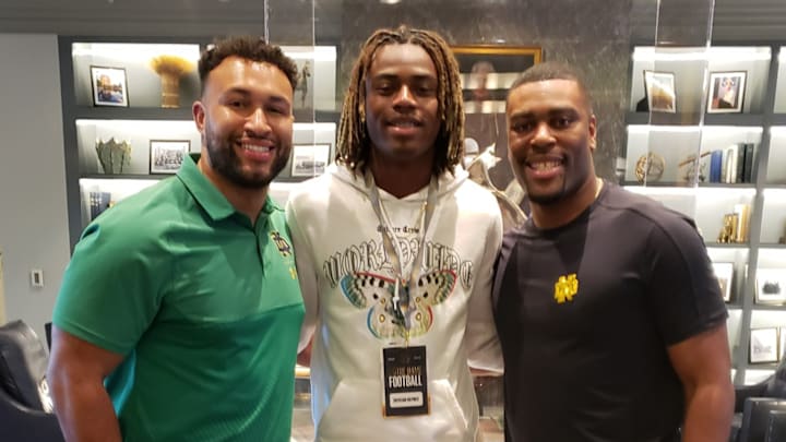 Oklahoma cornerback Trystan Haynes poses with Mike Mickens and Dre Brown