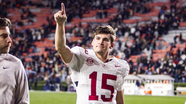 Alabama QB Ty Simpson After Beating Auburn in Jordan-Hare Stadium