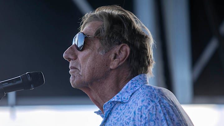 Request's own Joe Namath addressing the crowd at the thirteenth annual Tequesta Chili Cook-Off November 09, 24 in Tequesta.