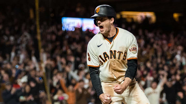 Jun 19, 2023; San Francisco, California, USA; San Francisco Giants right fielder Mike Yastrzemski