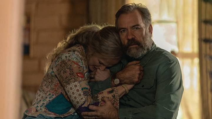 Maxine Peake and Brendan Cowell in "Last Seen," premiering September 9, 2026 on Apple TV.
