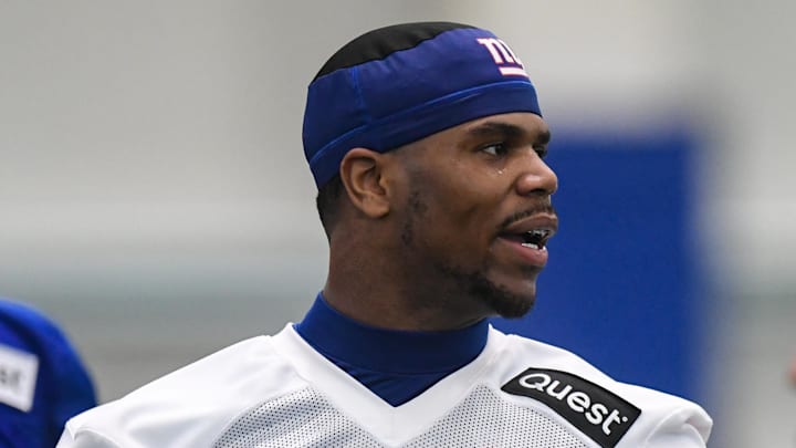 May 9, 2025; East Rutherford, NJ, USA; New York Giants linebacker Abdul Carter (51) during rookie minicamp at Quest Diagnostics Training Center. 
