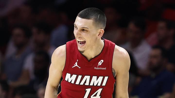 Mar 8, 2026; Miami, Florida, USA; Miami Heat guard Tyler Herro (14) reacts against the Detroit Pistons during the second half at Kaseya Center. Mandatory Credit: Rhona Wise-Imagn Images Mar 8, 2026; Miami, Florida, USA; Miami Heat guard Tyler Herro (14) reacts against the Detroit Pistons during the second half at Kaseya Center. Mandatory Credit: Rhona Wise-Imagn Images