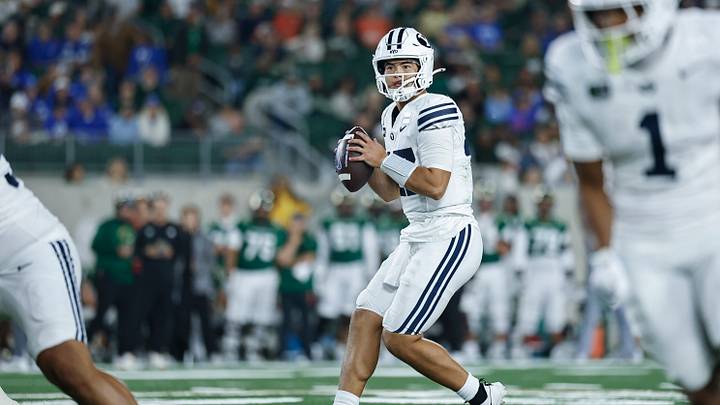 BYU QB Bear Bachmeier against Colorado State BYU QB Bear Bachmeier against Colorado State