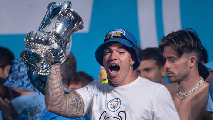 Les joueurs de Manchester City ont pu fêter le triplé comme il se doit.