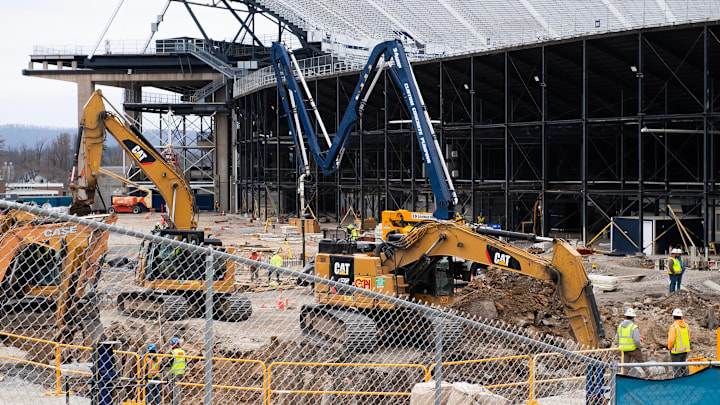 A view of the construction at Penn State's Beaver Stadium, which is undergoing a $700 million renovation. 