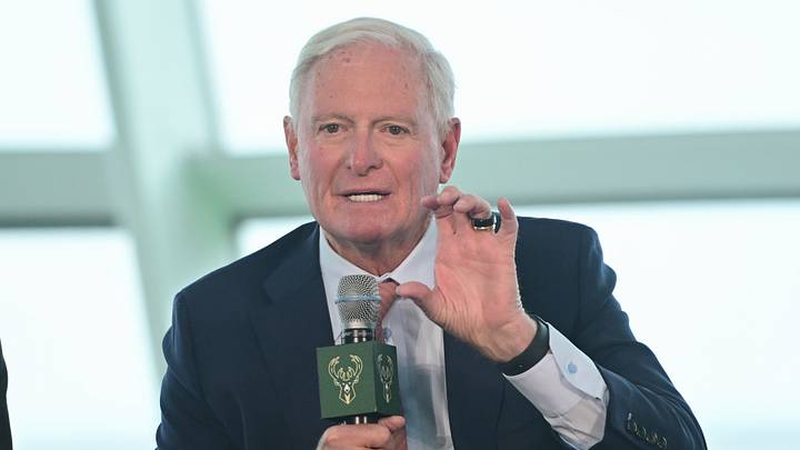 May 6, 2026; Milwaukee, WI, USA; Milwaukee Bucks co-owner Jimmy Haslam speaks at a press conference at Milwaukee Art Museum. Mandatory Credit: Benny Sieu-Imagn Images May 6, 2026; Milwaukee, WI, USA; Milwaukee Bucks co-owner Jimmy Haslam speaks at a press conference at Milwaukee Art Museum. Mandatory Credit: Benny Sieu-Imagn Images
