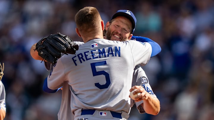 Los Angeles Dodgers players Freddie Freeman, Clayton Kershaw Los Angeles Dodgers players Freddie Freeman, Clayton Kershaw