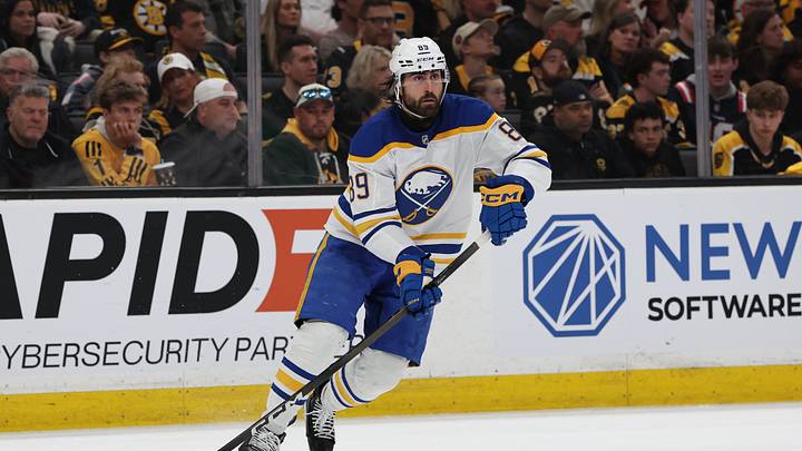 May 1, 2026; Boston, Massachusetts, USA; Buffalo Sabres right wing Alex Tuch (89) looks to pass against the Boston Bruins during the third period of game six of the first round of the 2026 Stanley Cup Playoffs at TD Garden. Mandatory Credit: Winslow Townson-Imagn Images May 1, 2026; Boston, Massachusetts, USA; Buffalo Sabres right wing Alex Tuch (89) looks to pass against the Boston Bruins during the third period of game six of the first round of the 2026 Stanley Cup Playoffs at TD Garden. Mandatory Credit: Winslow Townson-Imagn Images
