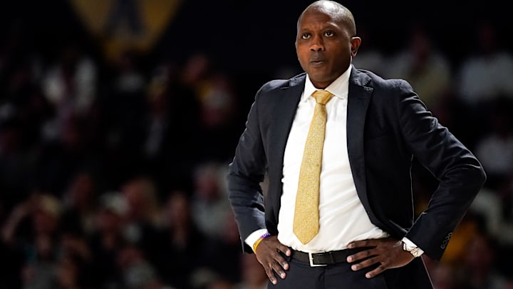 Missouri head coach Dennis Gates watches his team face Vanderbilt during the first half at Memorial Gym in Nashville, Tenn., Saturday, March 1, 2025.