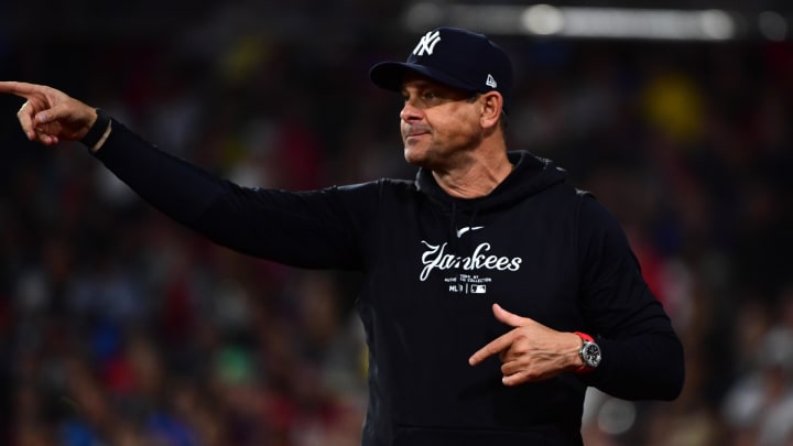 New York Yankees manager Aaron Boone. New York Yankees manager Aaron Boone.