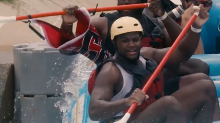 South Carolina Football players during a white water rafting even South Carolina Football players during a white water rafting even