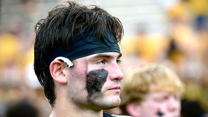 Oct 11, 2025; Columbia, MO, USA; Missouri Tigers quarterback Beau Pribula (9) walks off the field after a loss to the Alabama Crimson Tide at Faurot Field at Memorial Stadium. Oct 11, 2025; Columbia, MO, USA; Missouri Tigers quarterback Beau Pribula (9) walks off the field after a loss to the Alabama Crimson Tide at Faurot Field at Memorial Stadium.