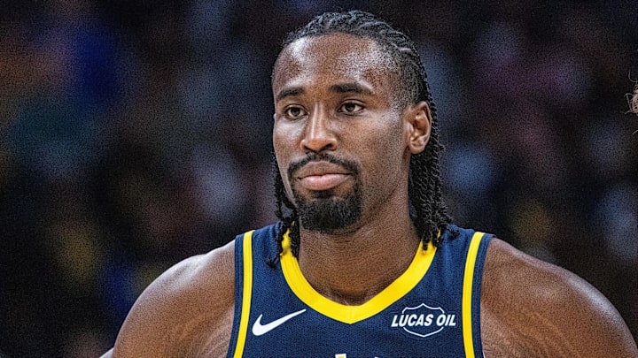 Indiana Pacers guard/forward Aaron Nesmith (23) in the second half  against the Golden State Warriors at Gainbridge Fieldhouse.