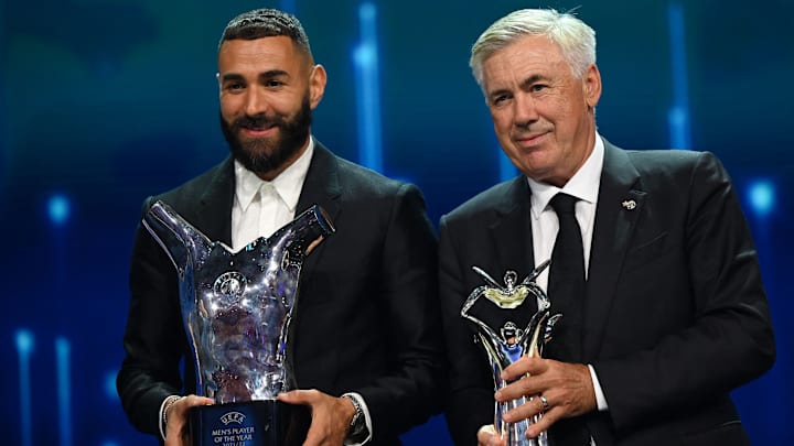 Benzema y Carlo Ancelotti