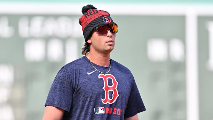 Apr 8, 2025; Boston, Massachusetts, USA; Boston Red Sox first baseman Triston Casas (36) warms up before a game against the Toronto Blue Jays at Fenway Park. Mandatory Credit: Eric Canha-Imagn Images Apr 8, 2025; Boston, Massachusetts, USA; Boston Red Sox first baseman Triston Casas (36) warms up before a game against the Toronto Blue Jays at Fenway Park. Mandatory Credit: Eric Canha-Imagn Images