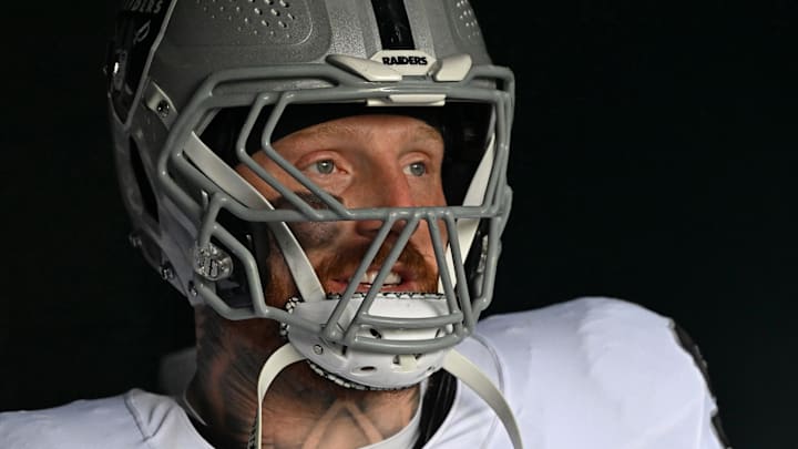 Las Vegas Raiders defensive end Maxx Crosby in the tunnel against the Philadelphia Eagles at Lincoln Financial Field. 
