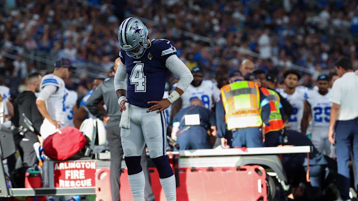 Quarterback Dak Prescott during the Dallas Cowboys-Detroit Lions matchup on October 13, 2024