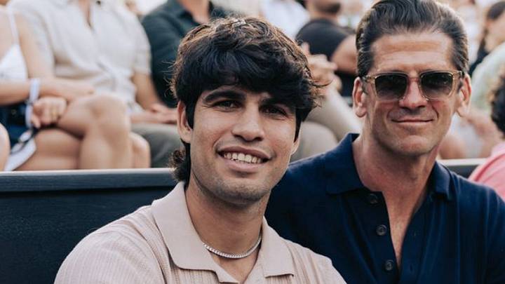 Carlos Alcaraz (left) and Waybe Boich (right) at Reserve Cup Marbella Presented by Sierra Blanca Estates at Puente Romano Marbella on Thursday June 18, 2026 Carlos Alcaraz (left) and Waybe Boich (right) at Reserve Cup Marbella Presented by Sierra Blanca Estates at Puente Romano Marbella on Thursday June 18, 2026