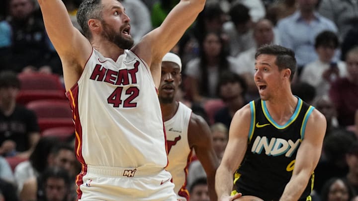 Dec 2, 2023; Miami, Florida, USA; H42\ defends Indiana Pacers guard T.J. McConnell (9) during the