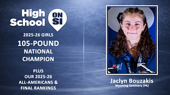 Wyoming Seminary junior Jaclyn Bouzakis is the 2025-26 High School On SI Girls 105-Pound National Wrestling Champion. 
