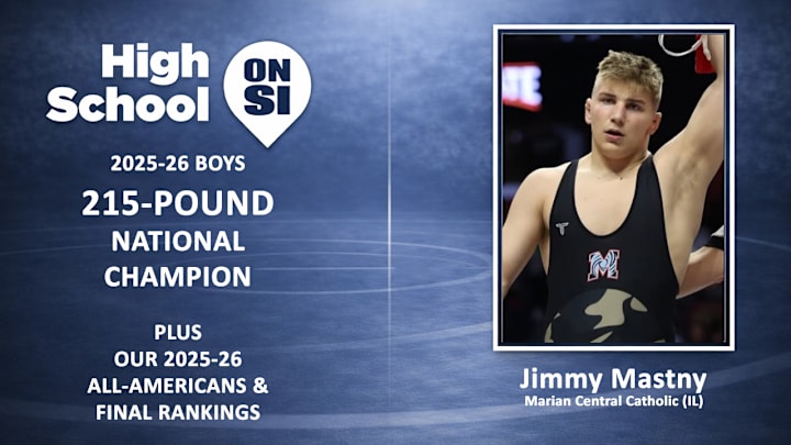 Marian Central Catholic (IL) junior Jimmy Mastny is the 2025-26 High School On SI 215-Pound National Wrestling Champion.
