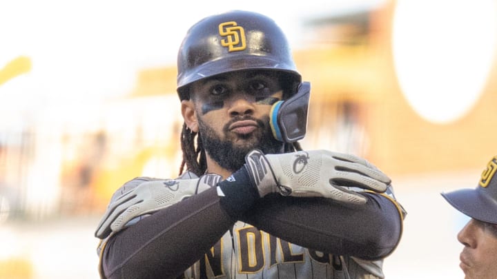 Jun 20, 2023; San Francisco, California, USA;  San Diego Padres right fielder Fernando Tatis Jr.