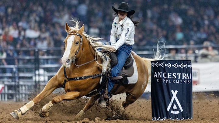 Hailey Kinsel competing at the Hondo Rodeo Fest