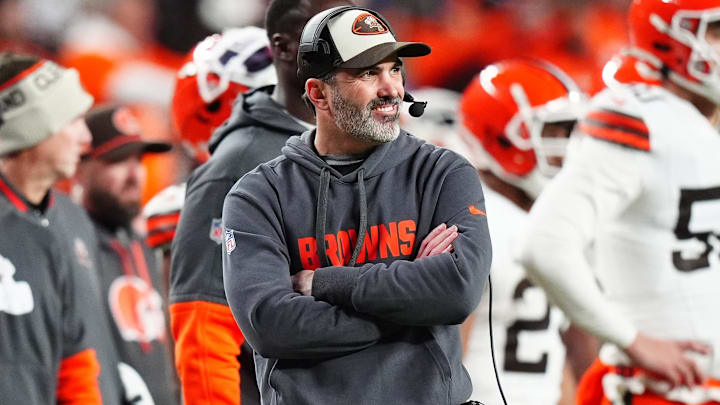 Cleveland Browns head coach Kevin Stefanski during the second quarter against the Denver Broncos at Empower Field at Mile High. 