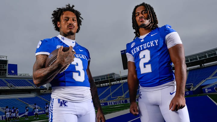 Kentucky Football’s Seth McGowan and Dante Dowdell. Friday, August 1, 2025